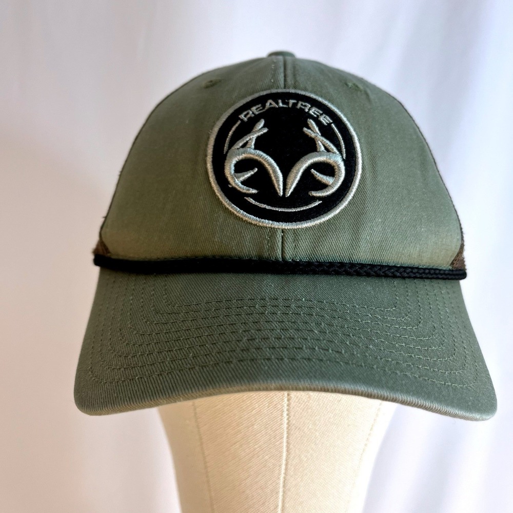Realtree Men's Outdoor Cap Trucker Hat Army Green/Brown OSFM SnapBack Hunting